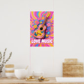 Flower Power Guitar Pop Art Poster (Keuken)