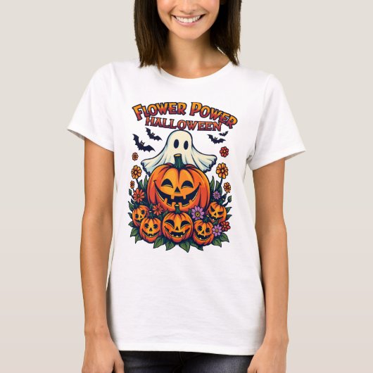 Flower Power Halloween T-shirt (Voorkant)