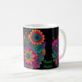Flower Power Hippie Boho gepersonaliseerd Koffiemok (Voorkant rechts)
