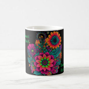 Flower Power Hippie Boho gepersonaliseerd Koffiemok