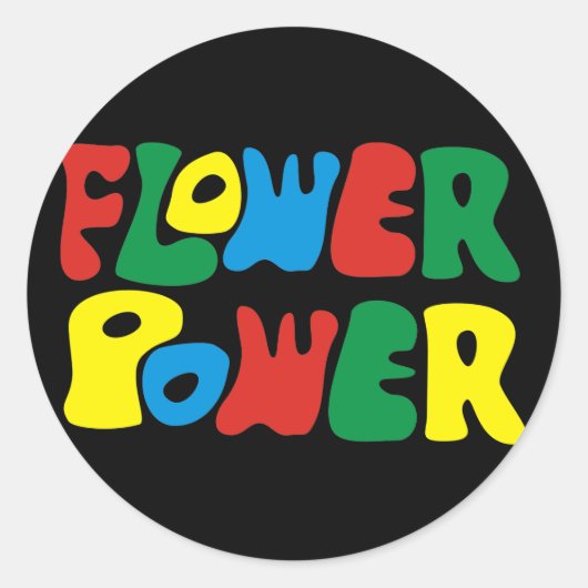 Flower Power Hippie Ronde Sticker (Voorkant)