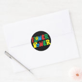 Flower Power Hippie Ronde Sticker (Envelop)