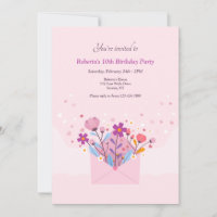 Flower Power Invitation fête d'anniversaire