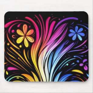 Flower Power op een desktopcomputer in de stijl va Muismat