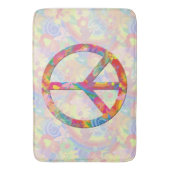 Flower Power Peace-teken I + uw backgr. en ideeën Badmat (Voorkant Verticaal)