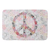 Flower Power Peace-teken II + uw backgr. en ideeën Badmat (Voorkant)
