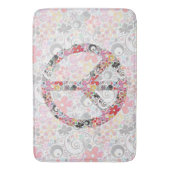 Flower Power Peace-teken II + uw backgr. en ideeën Badmat (Voorkant Verticaal)
