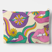 "Flower Power" print cosmetische tas (Achterkant)