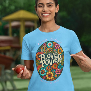 Flower Power Retro 60's Custom T-shirt