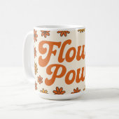 Flower Power Retro Mug – 70s Style Coffee Cup (Devant gauche)