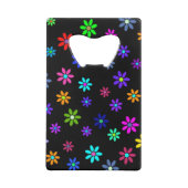 Flower Power Shower - kleurpatroon 1 Kredietkaart Flessenopener (Achterkant)