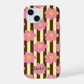 Flower Power Stripes Personnaliser le Coque iphone (Verso)