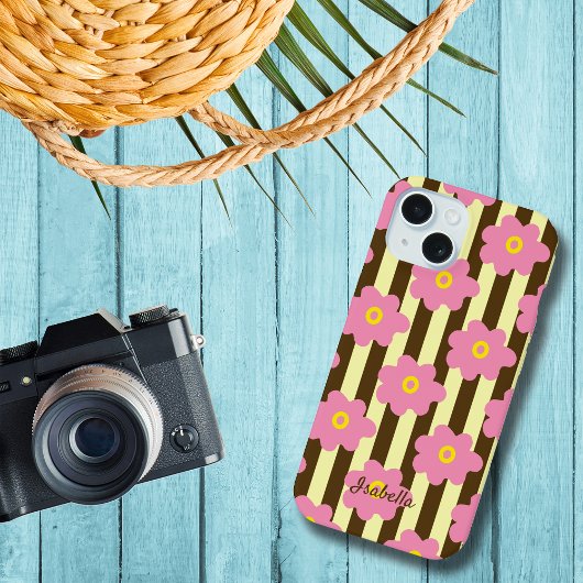 Flower Power Stripes Personnaliser le Coque iphone