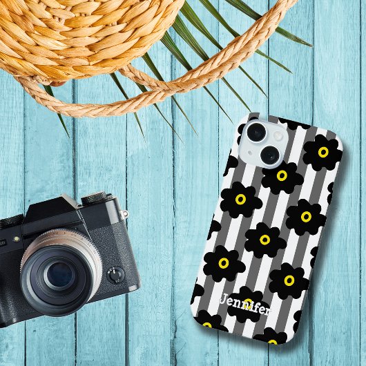 Flower Power Stripes Personnaliser le Coque iphone