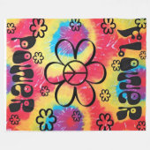 FLOWER POWER STROPDAS GEVERFD Fleece Deken (Voorkant (Horizontaal))