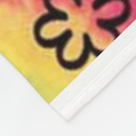 FLOWER POWER STROPDAS GEVERFD Fleece Deken (Hoek)