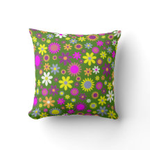Flower Power Throw Pillow