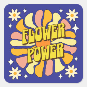 Flower Power Vierkante Sticker