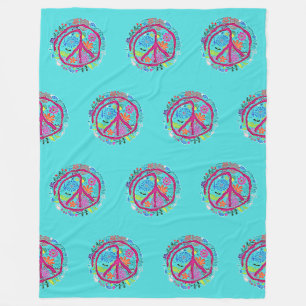 Flower Power Vredescombinatie 1 Fleece Deken