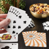 Flower Power with Psychedelic Orange Rays Pokerkaarten (Insitu)
