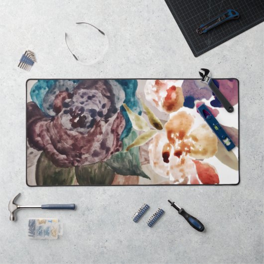 Flower Princess Blush Pink Pastel Waterverf Bureaumat (Werkstation)