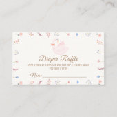 Flower Princess Swan Luier Raffle Baby shower Informatiekaartje (Voorkant)