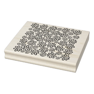 Flower Repeat Wood Stamp Rubberstempel