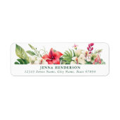 Flower Return-adreslabels Etiket (Voorkant)
