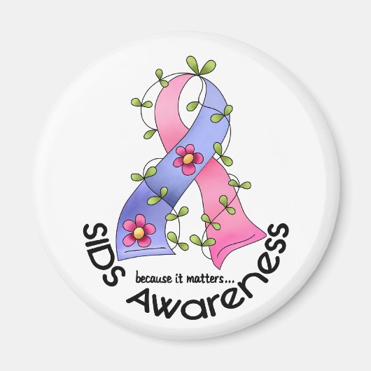 Flower Ribbon SIDS AWARENESS T-shirts & geschenken Magneet (Voorkant)