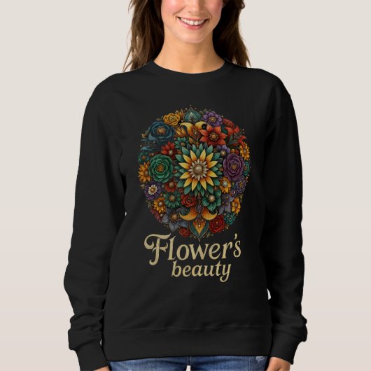 Flower’s Beauty – Vibrant Floral Art Sweatshirt (Devant)