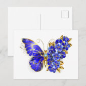 Flower Sapphire Butterfly Briefkaart (Voorkant / Achterkant)