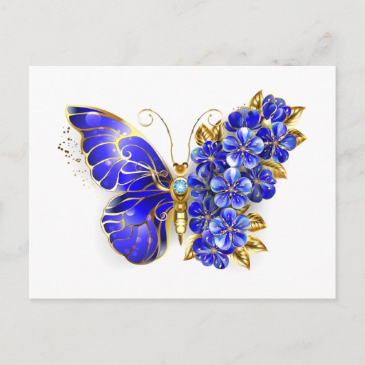 Flower Sapphire Butterfly Briefkaart (Voorkant)