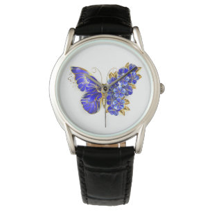 Flower Sapphire Butterfly Horloge
