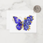 Flower Sapphire Butterfly Notitiekaartje (Voorkant / Achterkant in situ)