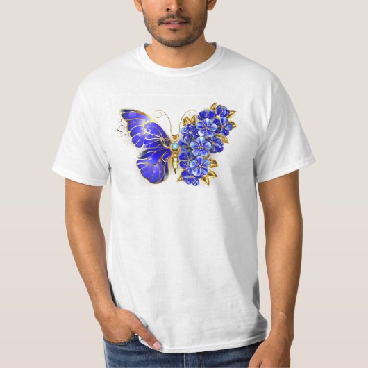 Flower Sapphire Butterfly T-shirt (Voorkant)