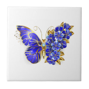 Flower Sapphire Butterfly Tegeltje