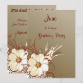 Flower Scroll Gelukkige Verjaardag Kaart (Voorkant / Achterkant)