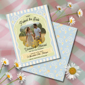 Flower Seed Packet Hand getekend Save the Date Fot