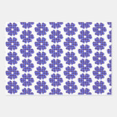 Flower Shape Plaid Blue Cornflower Inpakpapier Vel (Voorkant 3)