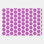 Flower Shape Plaid Pink Purple Inpakpapier Vel (Voorkant 3)
