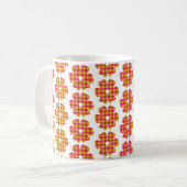 Flower Shape Plaid Yellow Orange Pink Koffiemok (Voorkant links)