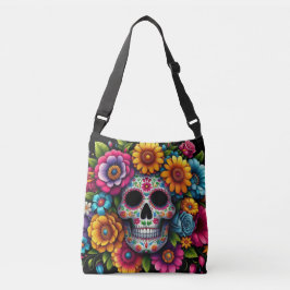 Flower skull bag! crossbody tas