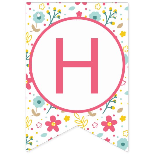 Flower Sloth Heureux Bithday Party bannière (Deuxième drapeau)