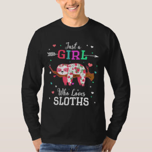 Flower Sloth Shirt gewoon een meisje dat van luiaa