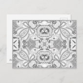 Flower Square Doodle Briefkaart (Voorkant / Achterkant)