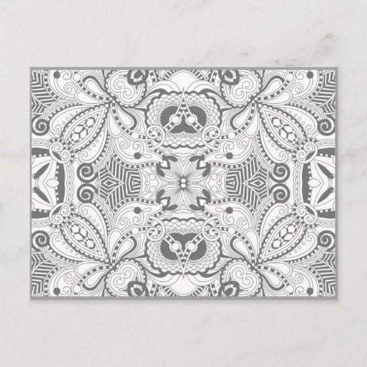 Flower Square Doodle Briefkaart (Voorkant)