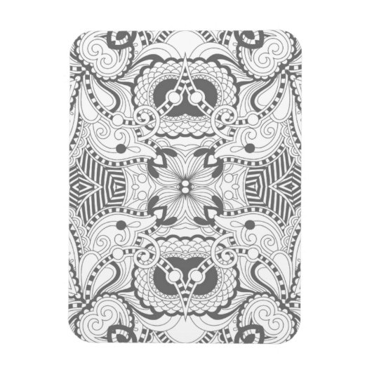 Flower Square Doodle Magneet (Verticaal)