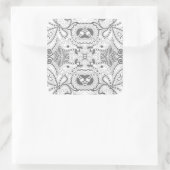 Flower Square Doodle Vierkante Sticker (Tas)