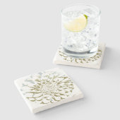 Flower stone coaster - dahlia stenen onderzetter (Zijkant)