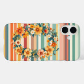 Flower Stripes Retro (O) Case-Mate iPhone Case (Achterkant (horizontaal))
